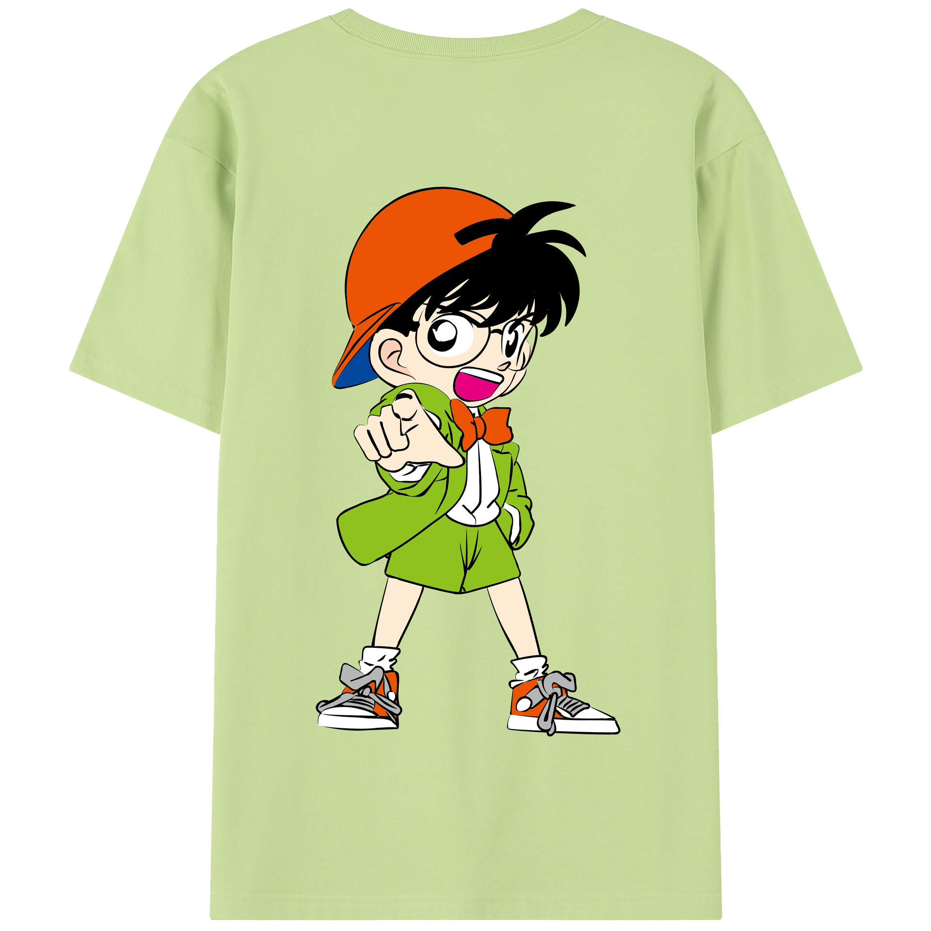 （画像用） 名探偵コナン 江戸川 コナン Detective Conan Conan Edogawa 綿100％半袖Tシャツ（背面プリント）